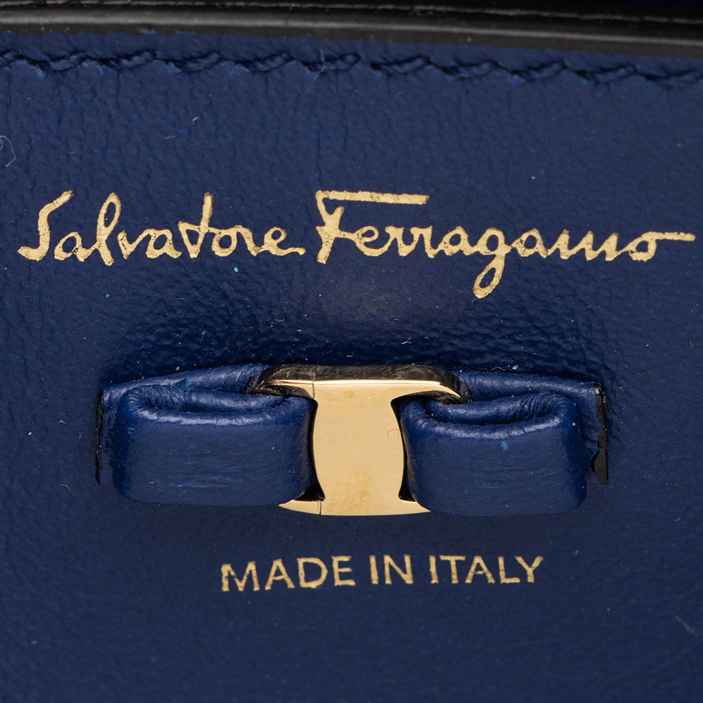 Ferragamo Leather Vara Small Shoulder Bag