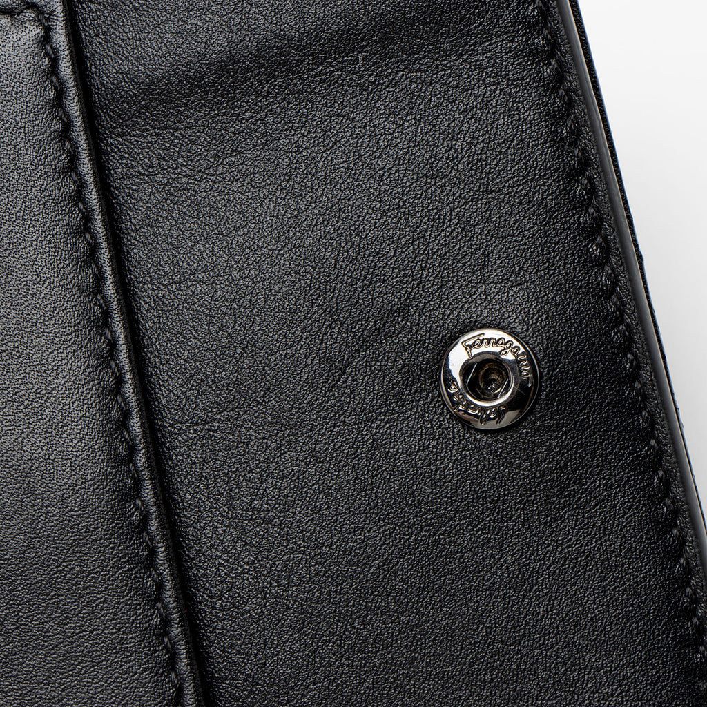 Ferragamo Leather Viva Bow Compact Wallet