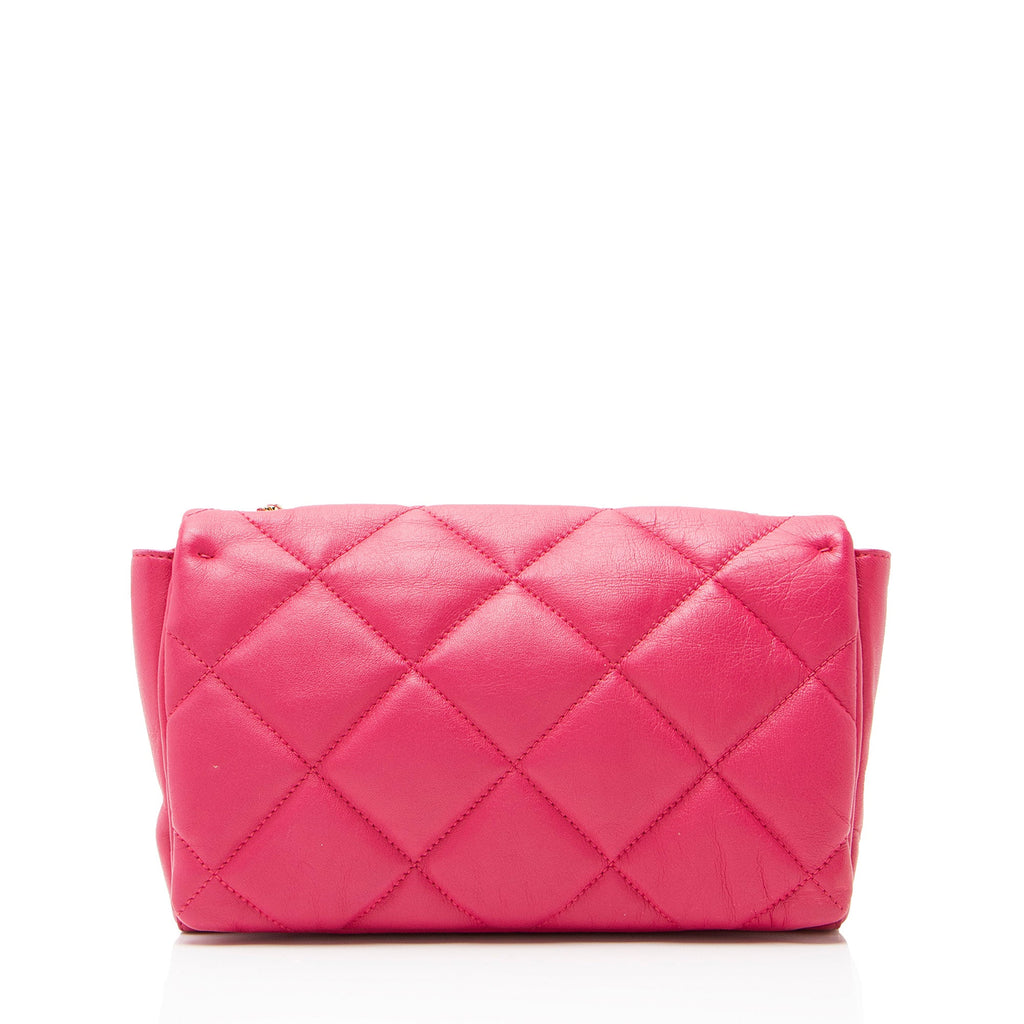 Ferragamo Quilted Leather Soft Vara Medium Shoulder Bag