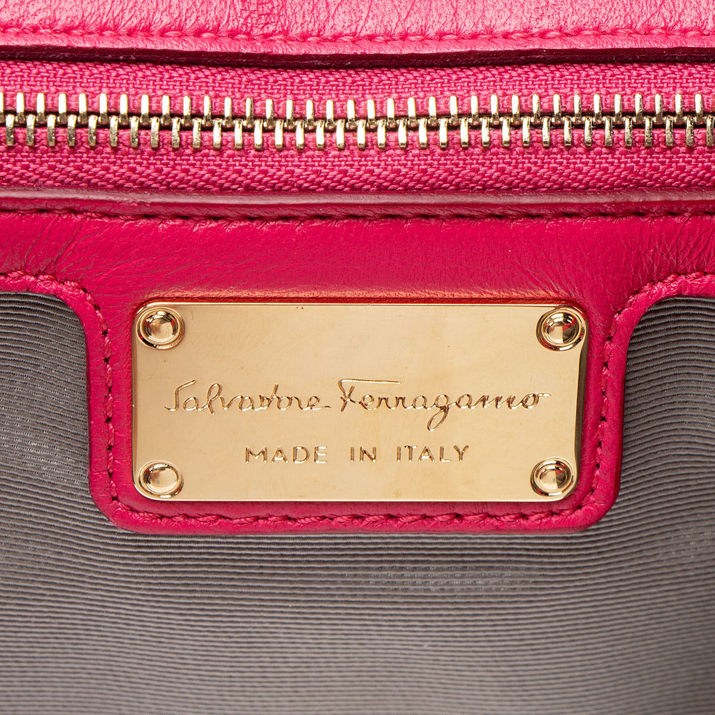 Ferragamo Quilted Leather Soft Vara Medium Shoulder Bag