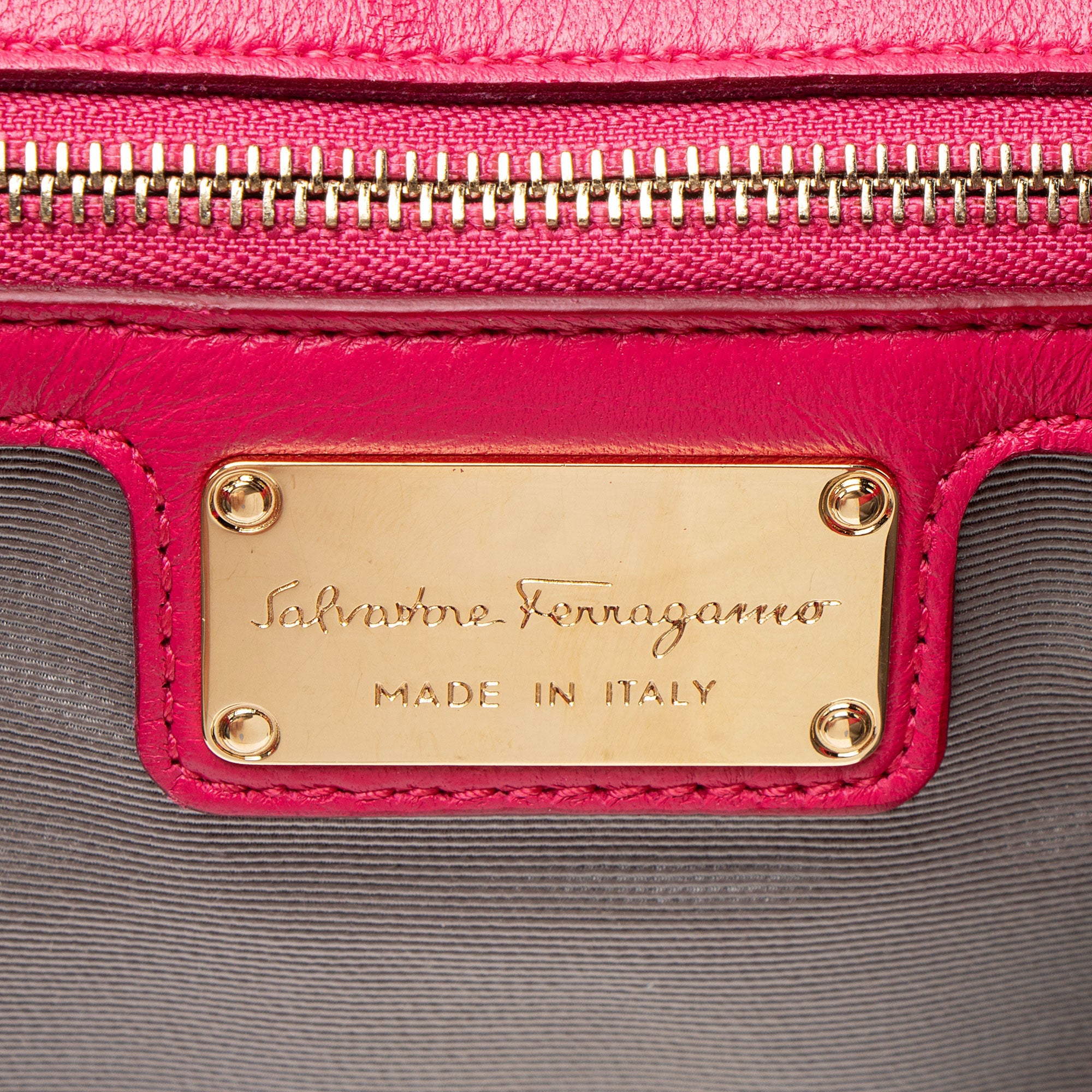 Ferragamo Quilted Leather Soft Vara Medium Shoulder Bag