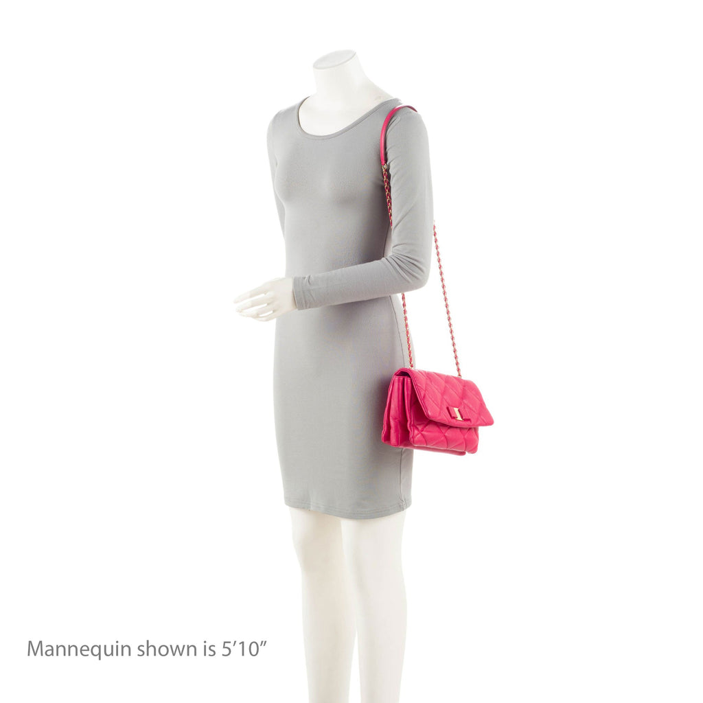 Ferragamo Quilted Leather Soft Vara Medium Shoulder Bag