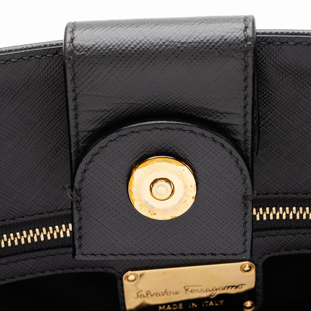 Ferragamo Saffiano Leather Vara Melike Tote