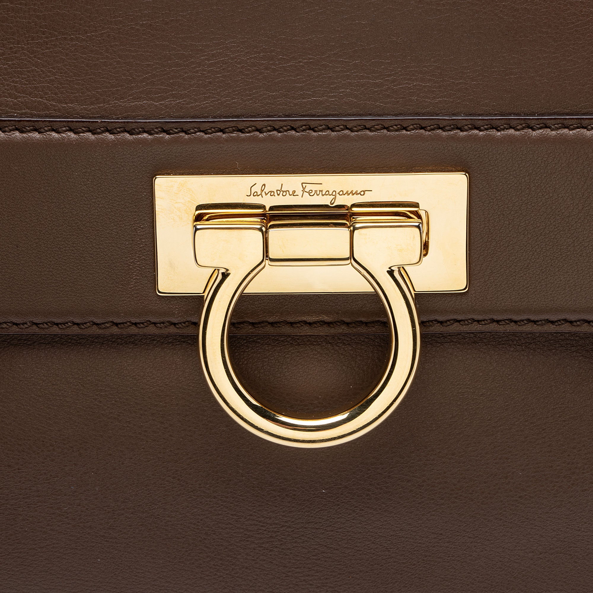 Ferragamo Smooth Calfskin Sofia Medium Top Handle