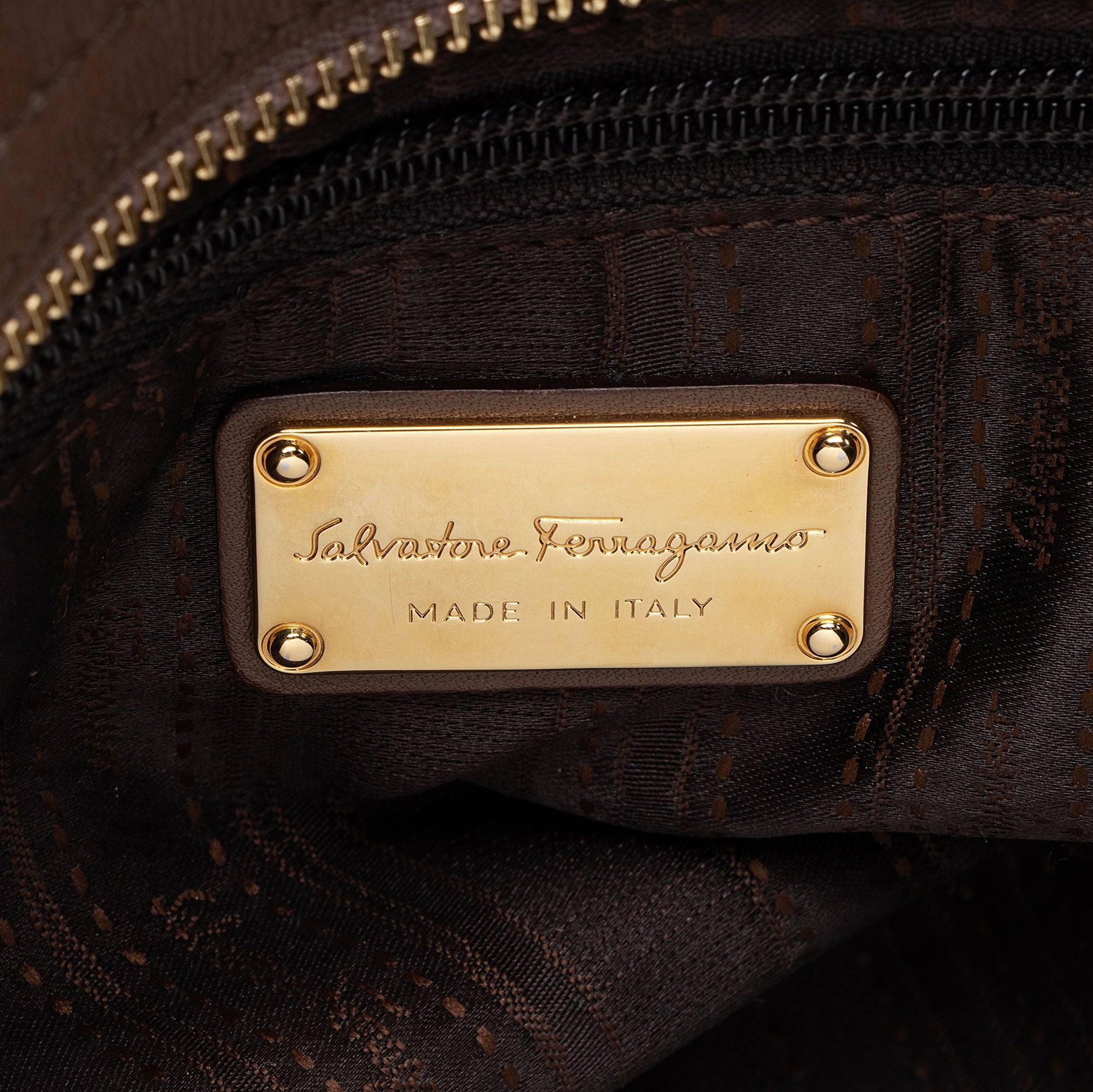 Ferragamo Smooth Calfskin Sofia Medium Top Handle