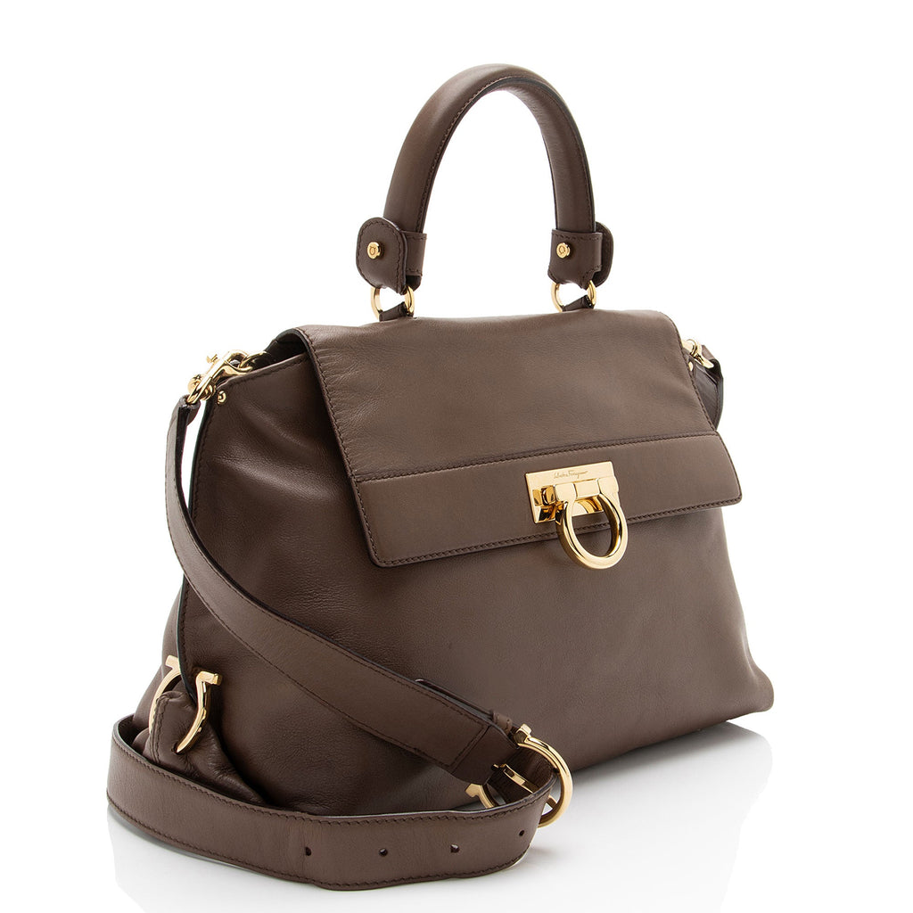 Ferragamo Smooth Calfskin Sofia Medium Top Handle