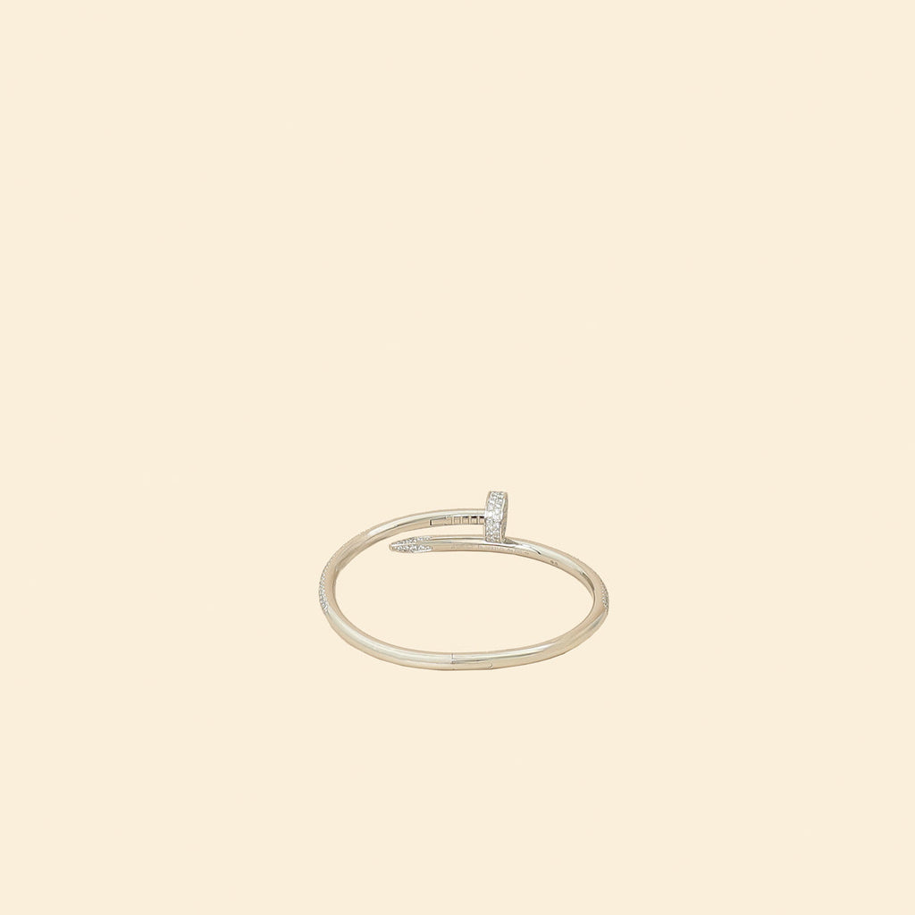 Cartier 18K White Gold Diamonds Classic Model Juste Un CLou Bracelet 15