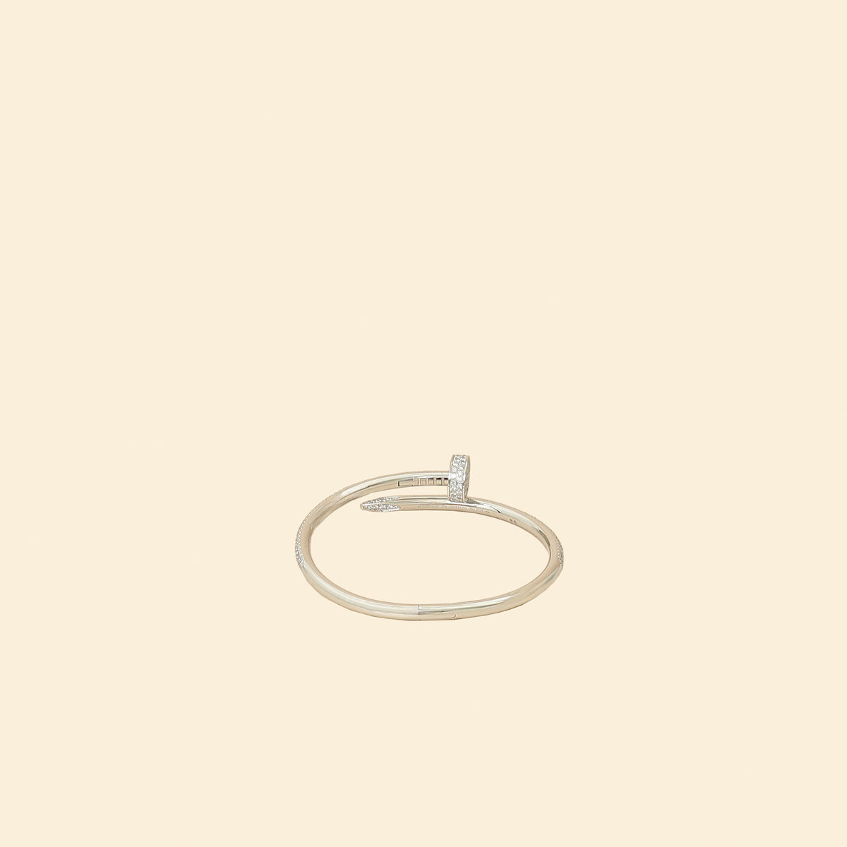 Cartier 18K White Gold Diamonds Classic Model Juste Un CLou Bracelet 15