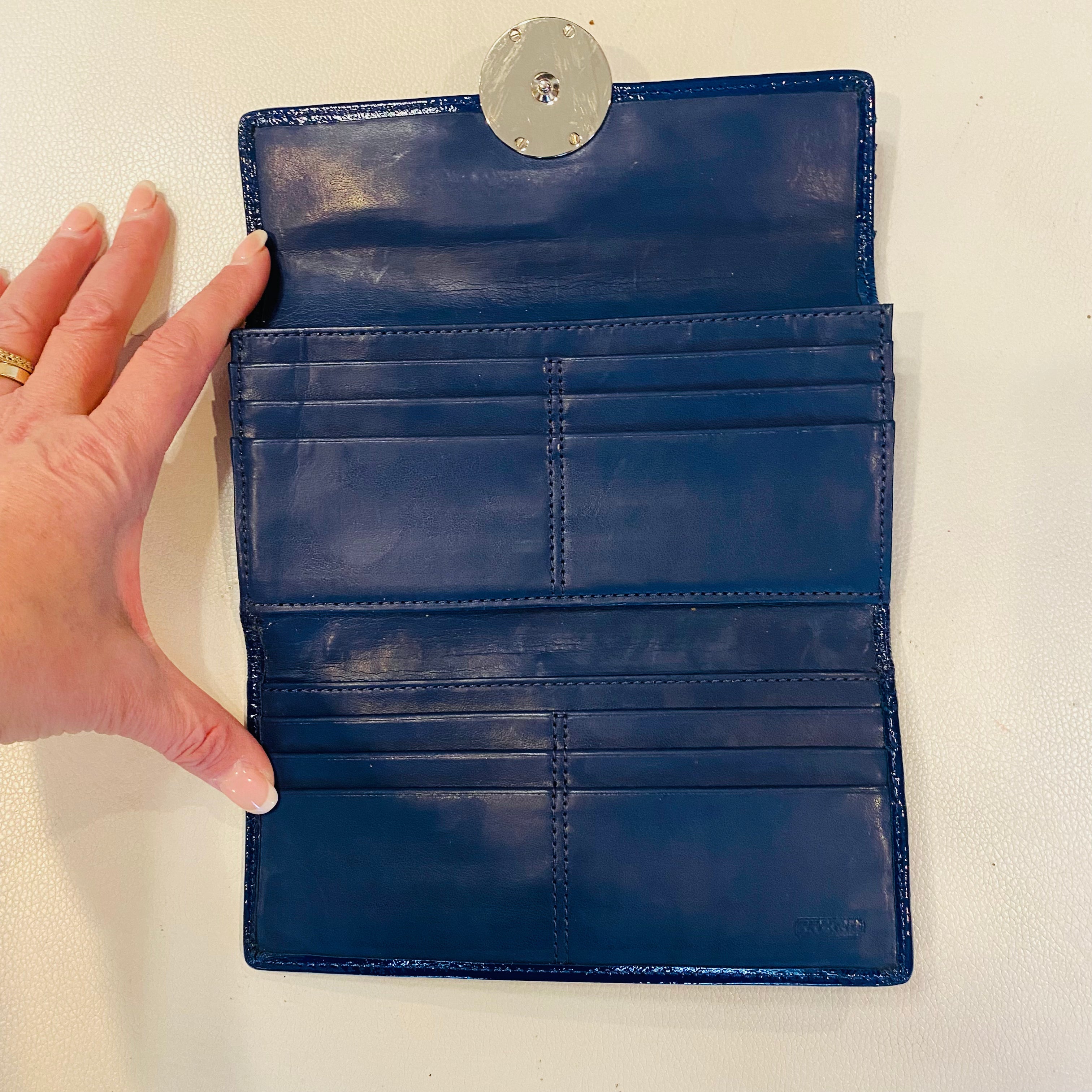 COACH #F20003 Navy Plaid Crossbody/Shoulder Bag with Matching Wallet