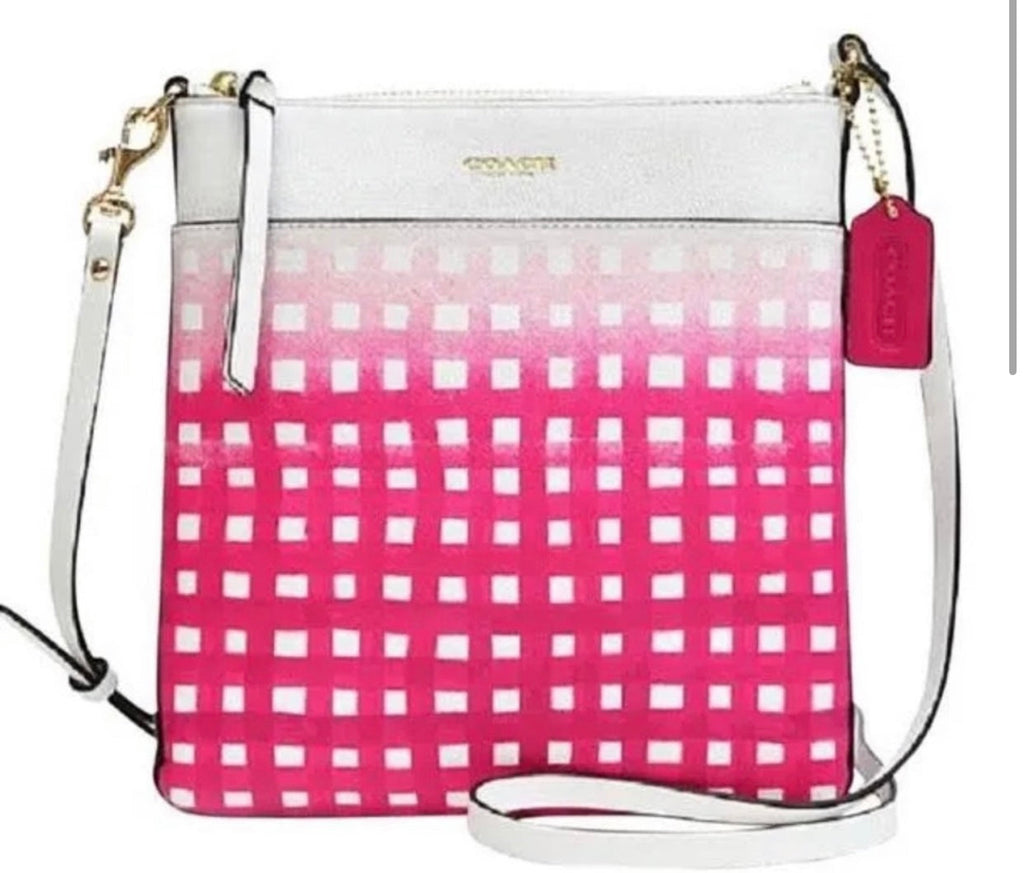 COACH Saffiano Ombre Gingham Crossbody