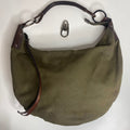 GUCCI Half Moon Canvas Shoulder Bag Khaki Green