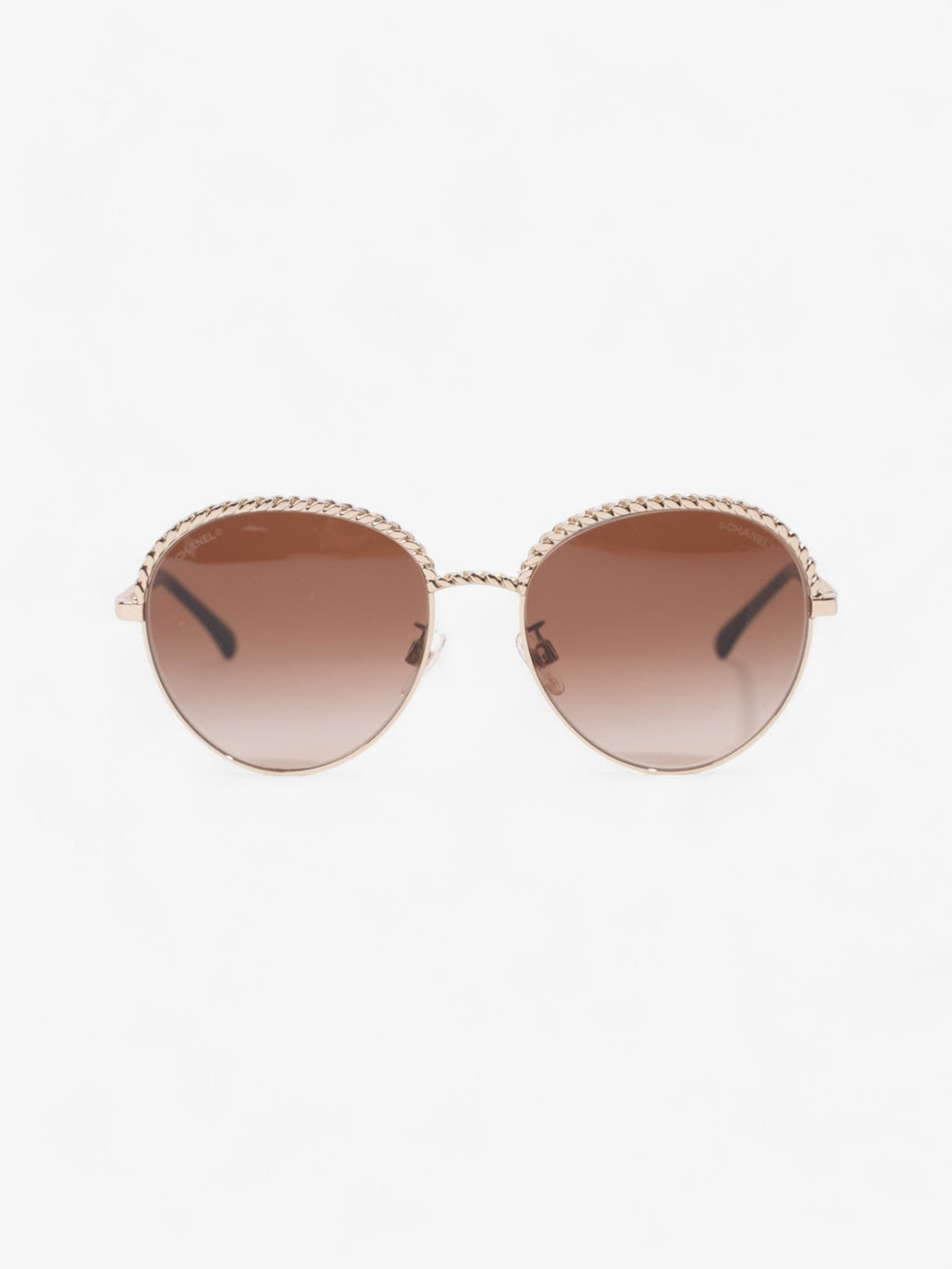 Chanel Pantos Sunglasses Gold / Brown / Black Base Metal 135mm