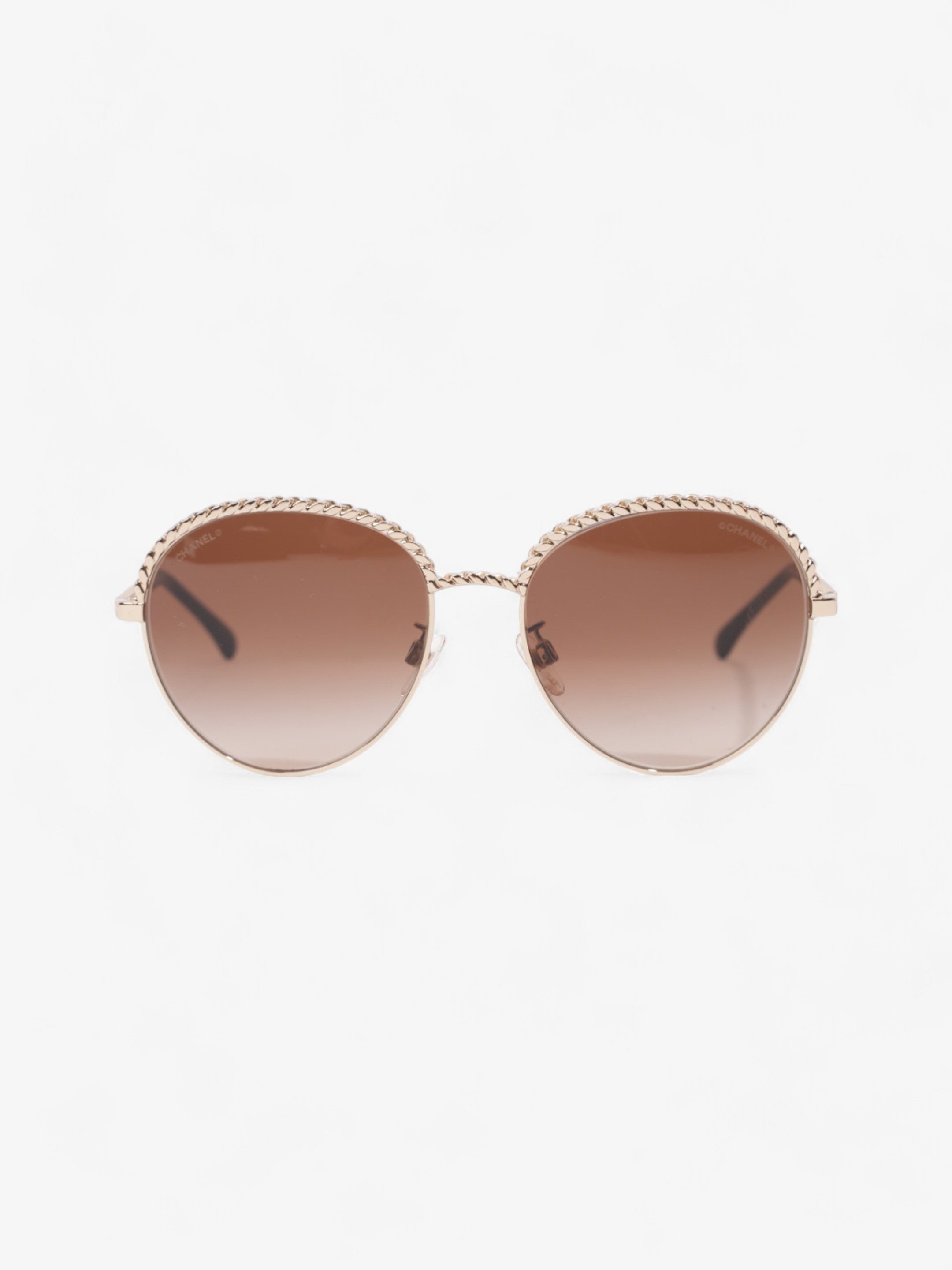 Chanel Pantos Sunglasses Gold / Brown / Black Base Metal 135mm