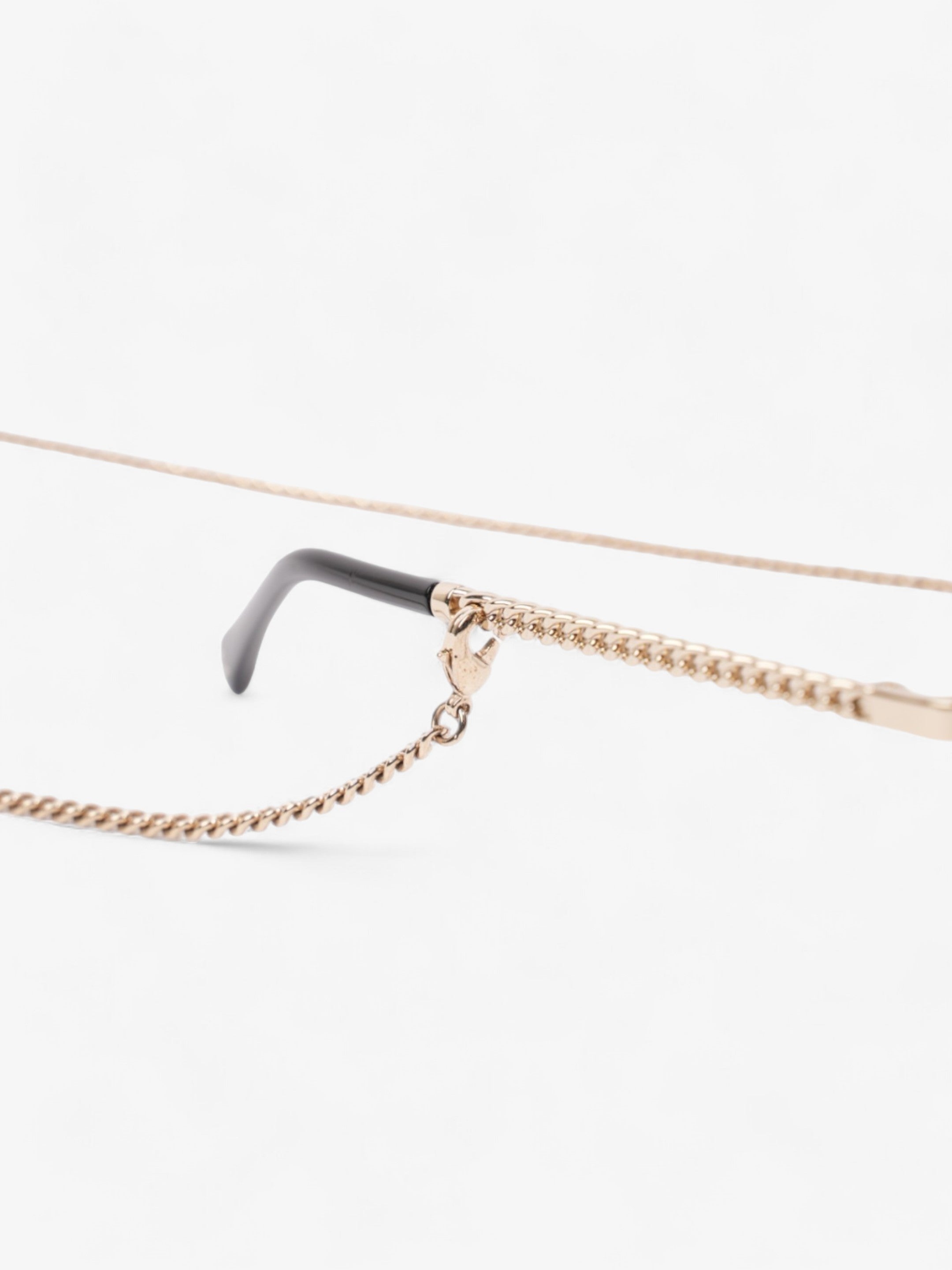 Chanel Pantos Sunglasses Gold / Brown / Black Base Metal 135mm