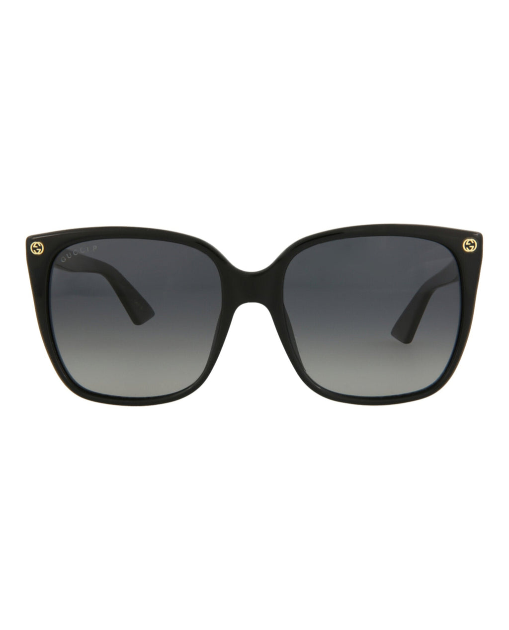 Gucci Womens Square/Rectangle Black Black Grey Fashion Designer Eyewear