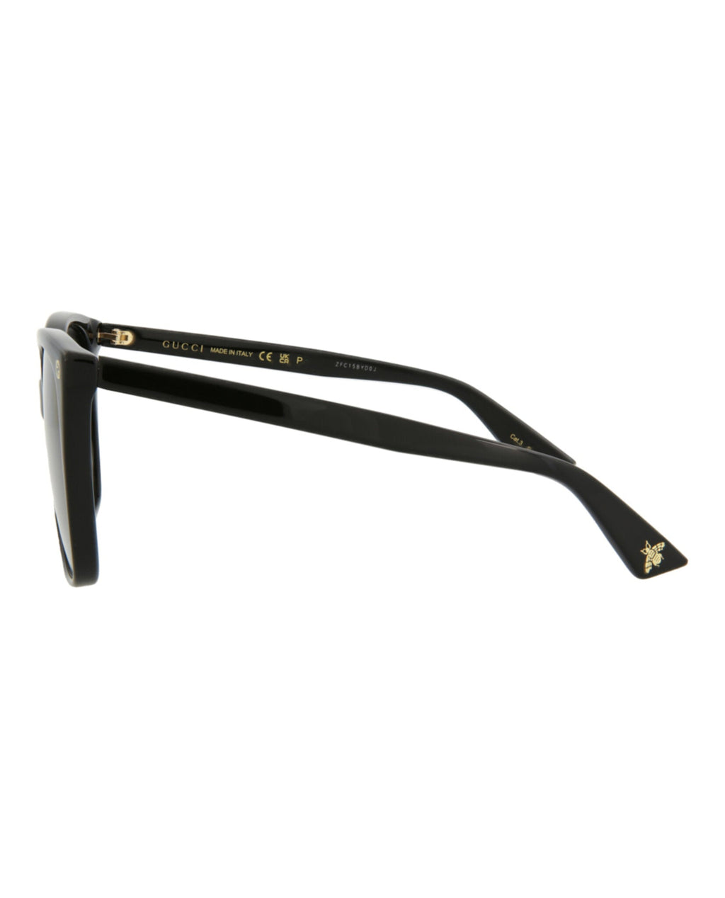 Gucci Womens Square/Rectangle Black Black Grey Fashion Designer Eyewear