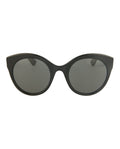 Gucci Womens Round/Oval Black Black Grey Fashion Designer Eyewear