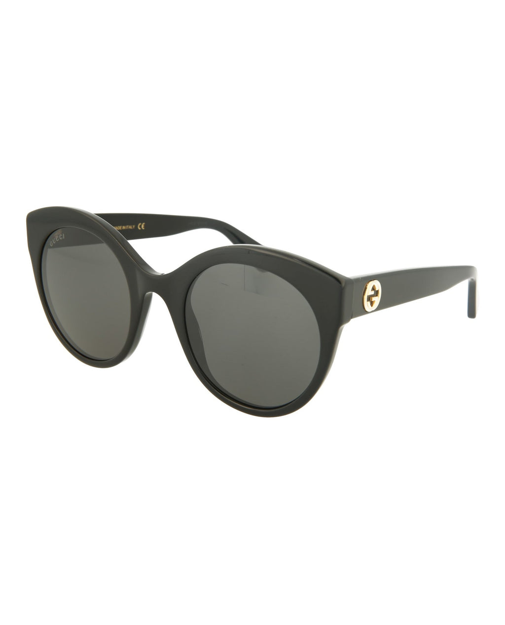 Gucci Womens Round/Oval Black Black Grey Fashion Designer Eyewear