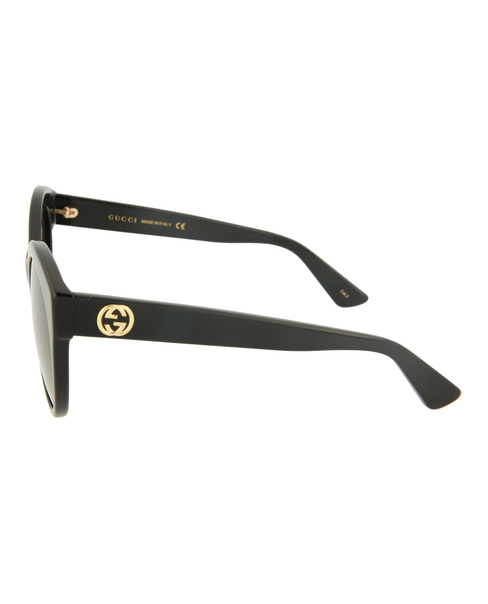 Gucci Womens Round/Oval Black Black Grey Fashion Designer Eyewear