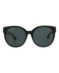 Gucci Womens Round/Oval Black Black Grey Fashion Designer Eyewear