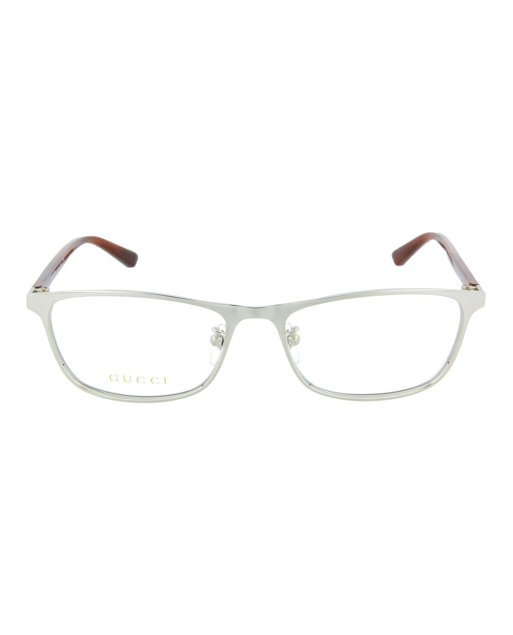 Gucci Unisex Square/Rectangle Gold Havana Transparent Fashion Designer Eyewear
