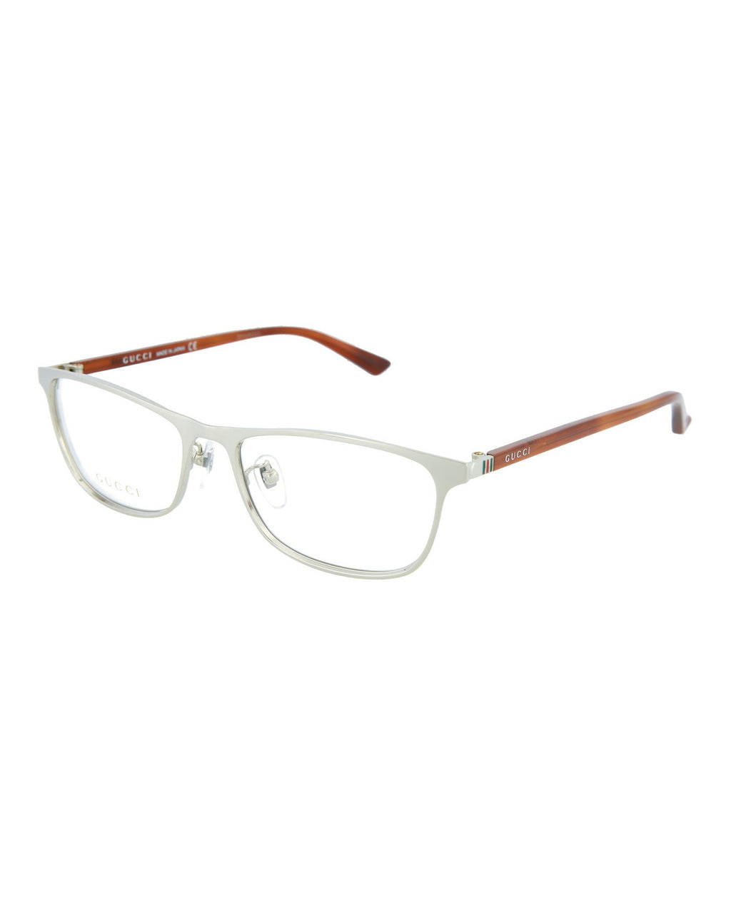 Gucci Unisex Square/Rectangle Gold Havana Transparent Fashion Designer Eyewear