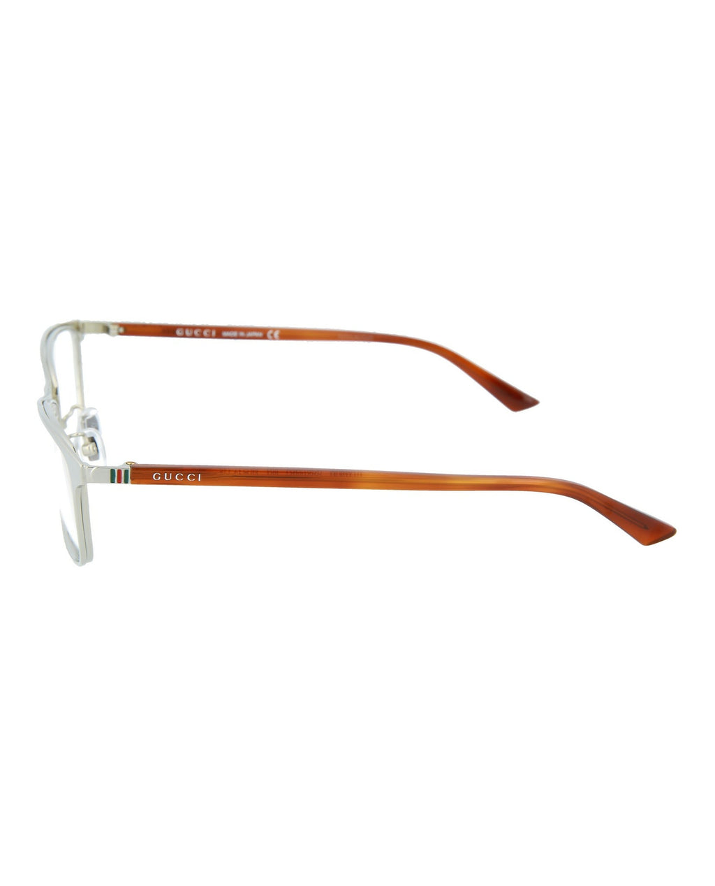 Gucci Unisex Square/Rectangle Gold Havana Transparent Fashion Designer Eyewear