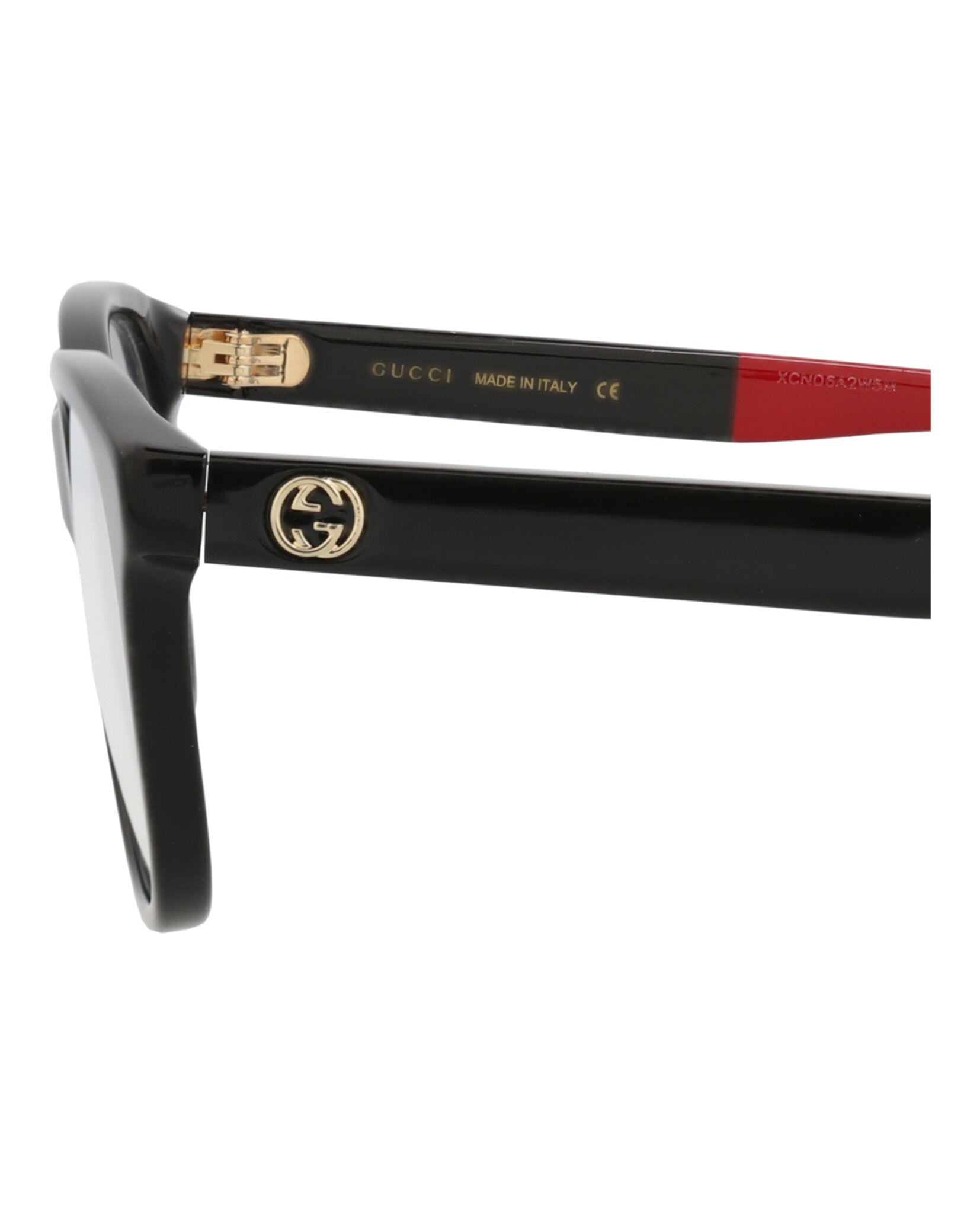 Gucci Womens Square/Rectangle Black Black Transparent Fashion Designer Eyewear