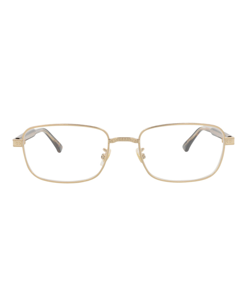 Gucci Unisex Square/Rectangle Gold Havana Transparent Fashion Designer Eyewear