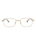 Gucci Unisex Square/Rectangle Gold Havana Transparent Fashion Designer Eyewear