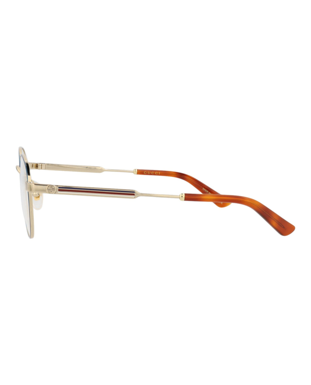 Gucci Mens Round/Oval Blue Gold Transparent Fashion Designer Eyewear