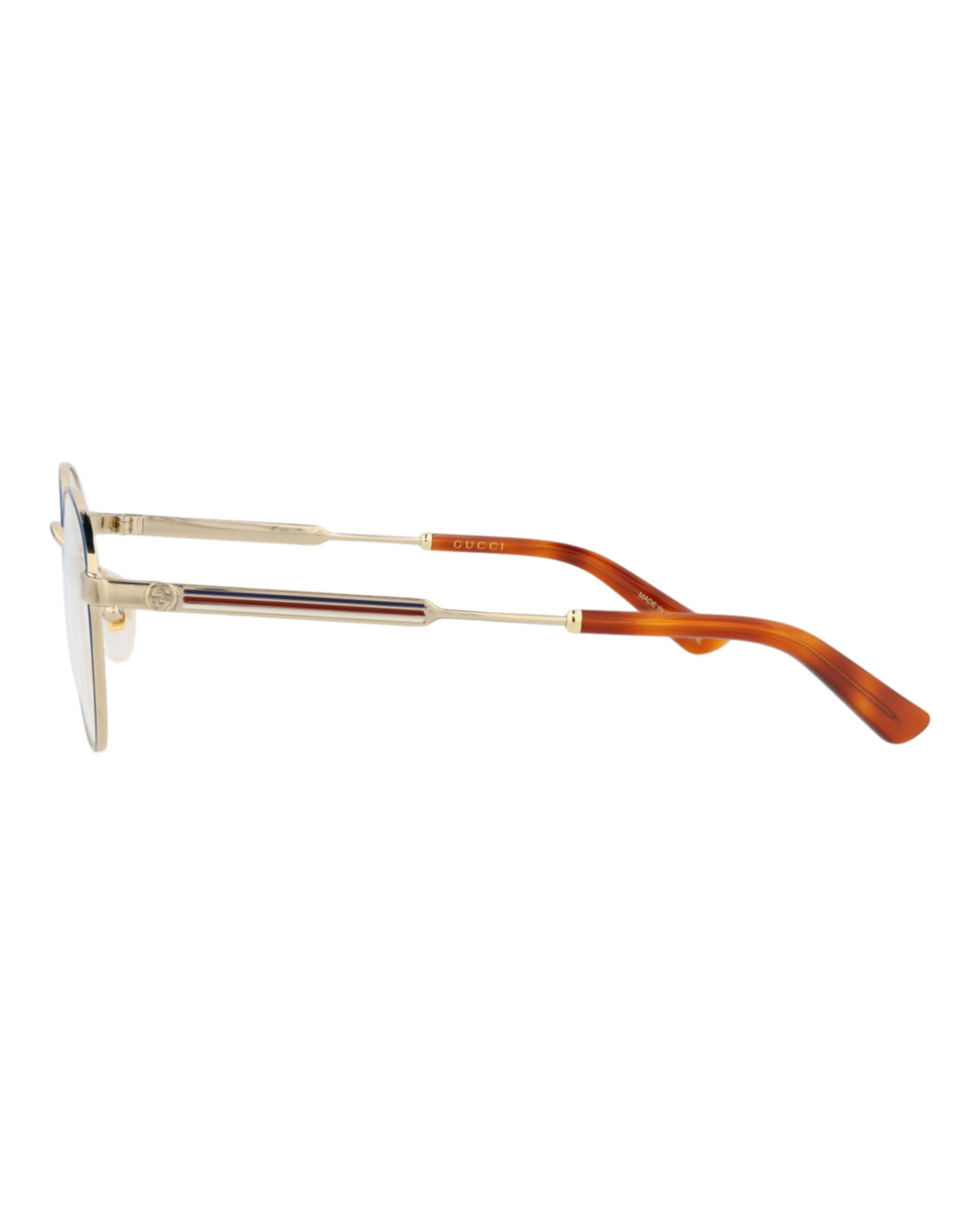 Gucci Mens Round/Oval Blue Gold Transparent Fashion Designer Eyewear