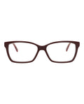 Gucci Womens Square/Rectangle Burgundy Burgundy Transparent Fashion Designer Eyewear
