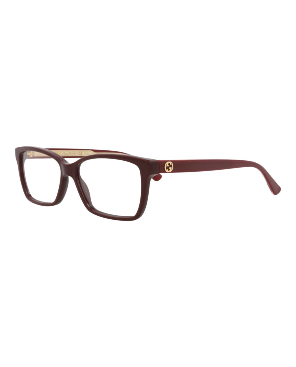 Gucci Womens Square/Rectangle Burgundy Burgundy Transparent Fashion Designer Eyewear