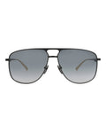 Gucci Mens Aviator Black Black Grey Fashion Designer Eyewear