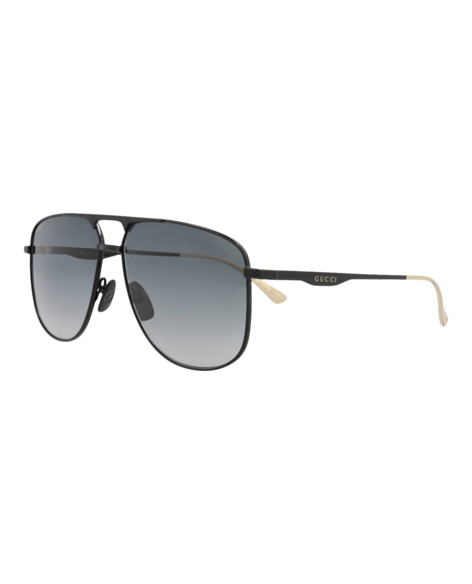 Gucci Mens Aviator Black Black Grey Fashion Designer Eyewear