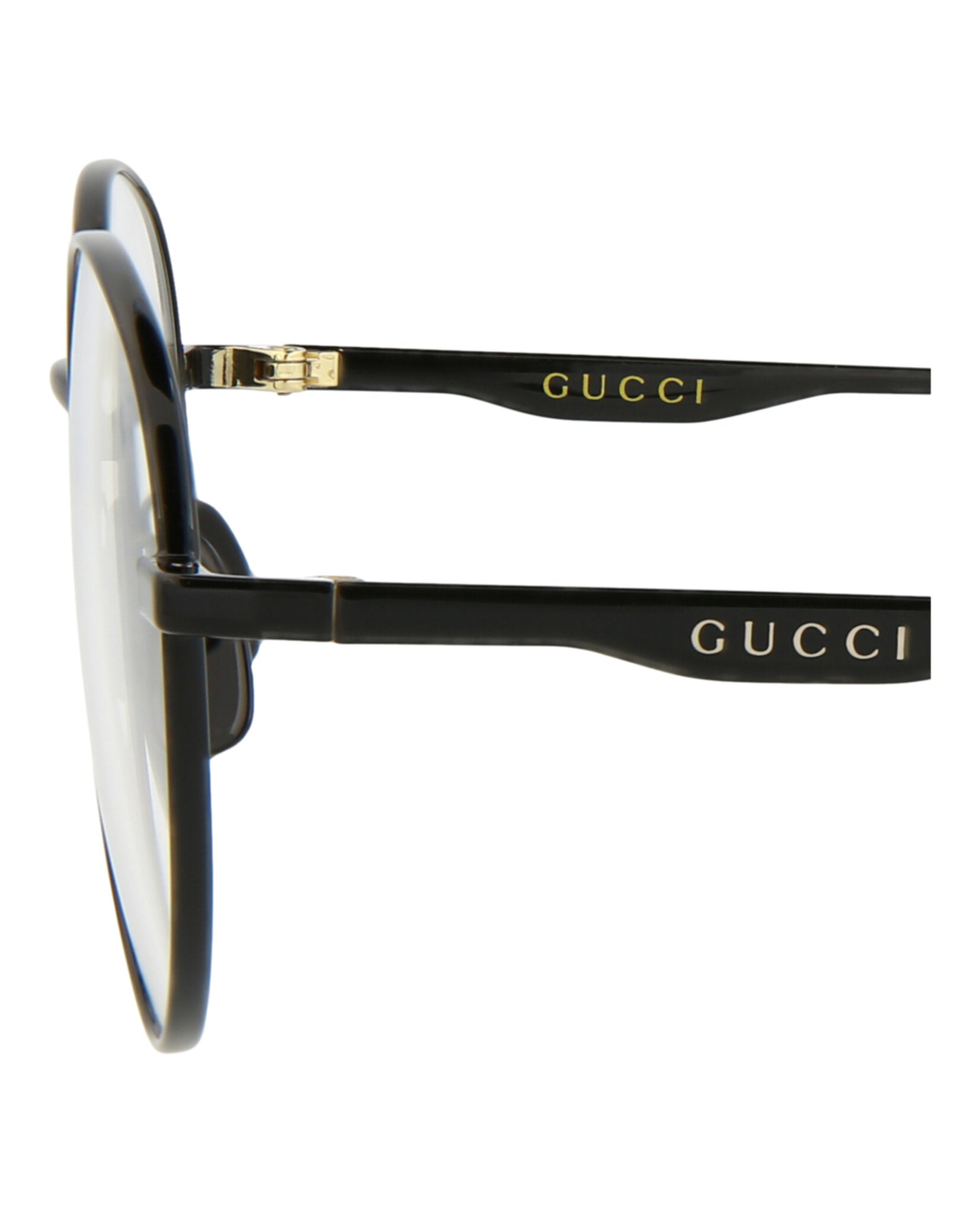 Gucci Mens Round/Oval Black Black Transparent Fashion Designer Eyewear