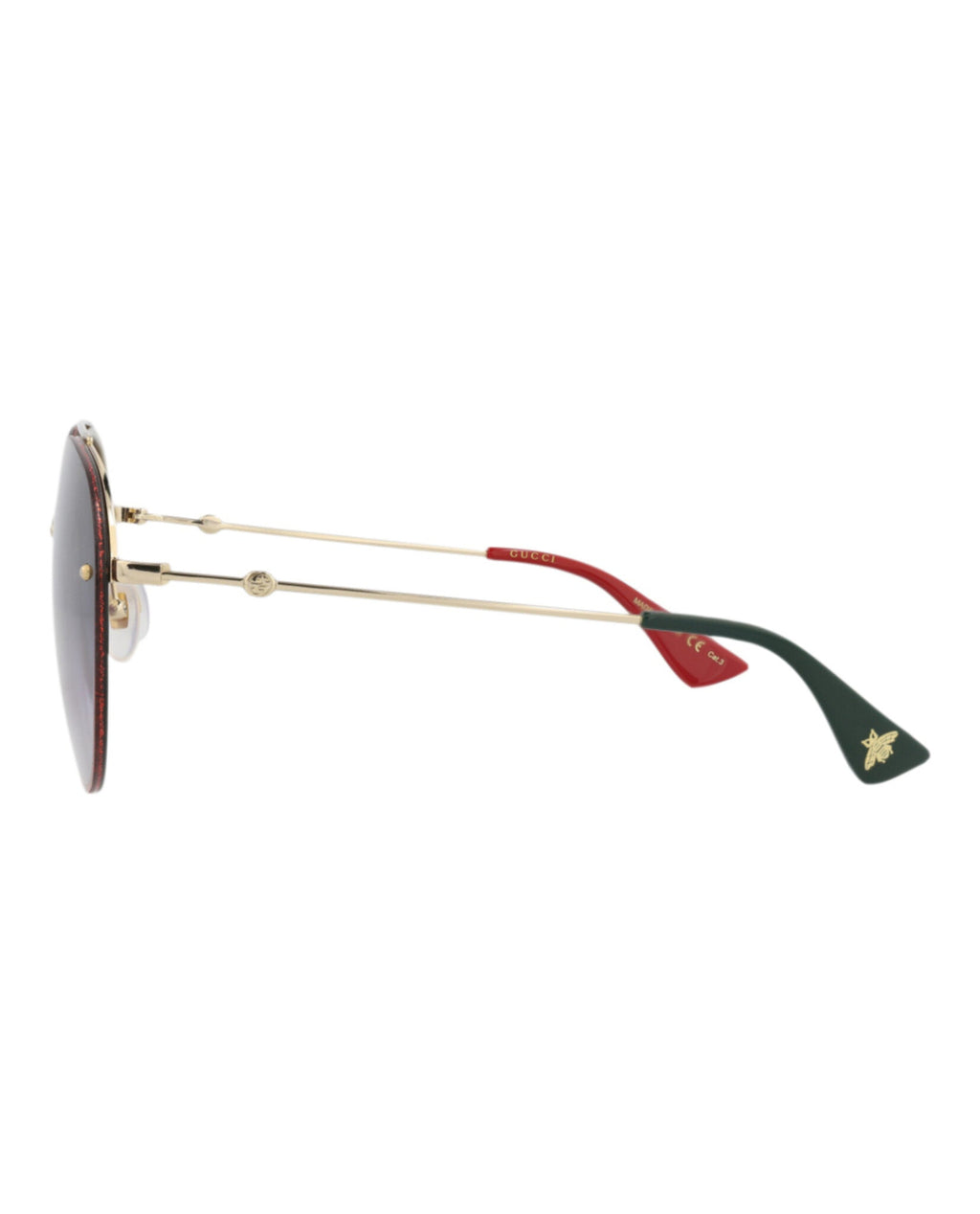 Gucci Womens Aviator Gold Gold Grey Fashion Designer Eyewear