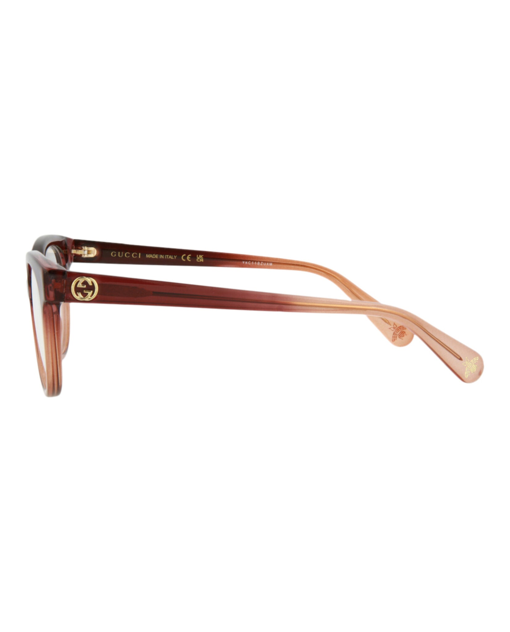 Gucci Womens Cat Eye Brown Brown Transparent Fashion Designer Eyewear