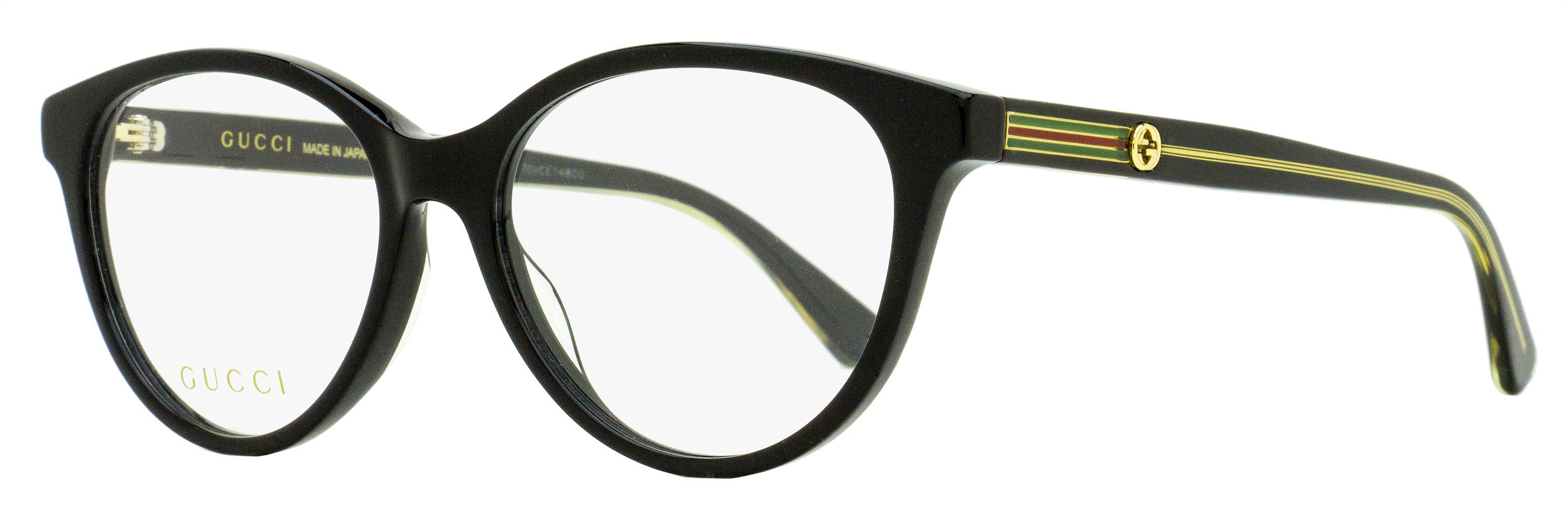 Gucci Sylvie Oval Eyeglasses GG0379O 001 Black 52mm Black