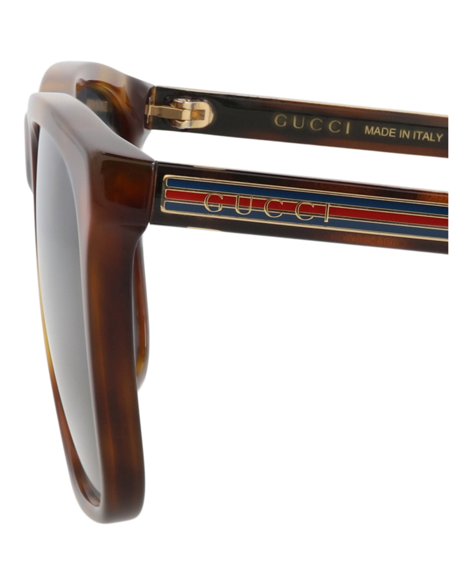 Gucci Mens Square/Rectangle Havana Havana Blue Fashion Designer Eyewear