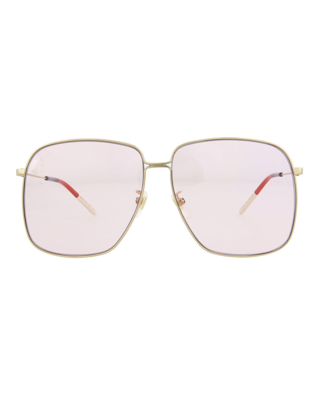 Gucci Womens Square/Rectangle Gold Gold Pink Fashion Designer Eyewear