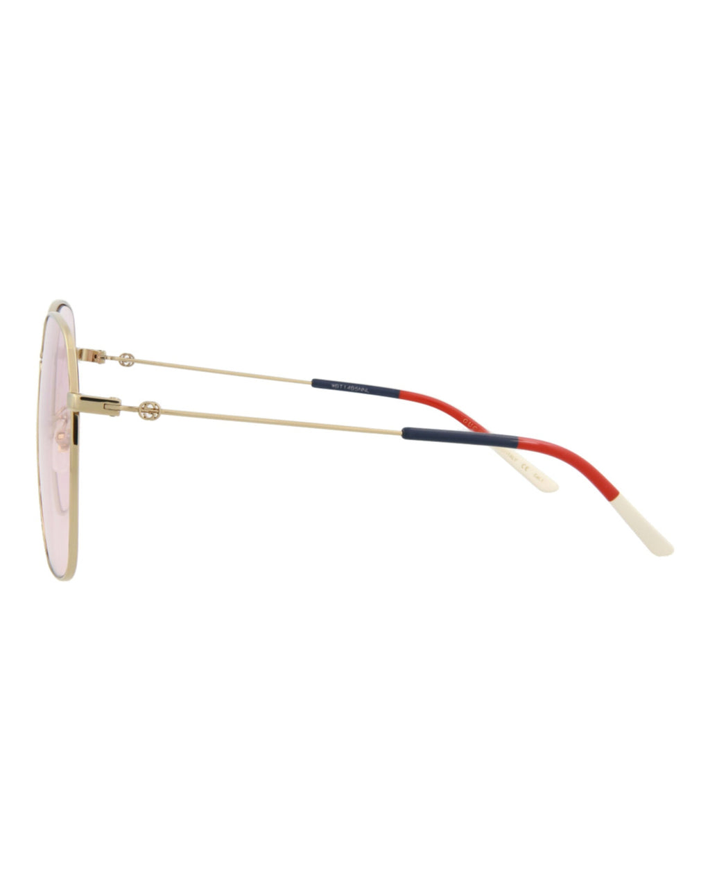 Gucci Womens Square/Rectangle Gold Gold Pink Fashion Designer Eyewear
