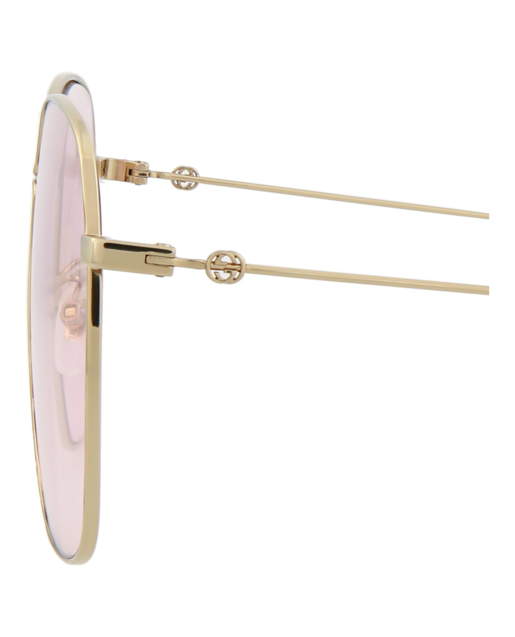 Gucci Womens Square/Rectangle Gold Gold Pink Fashion Designer Eyewear