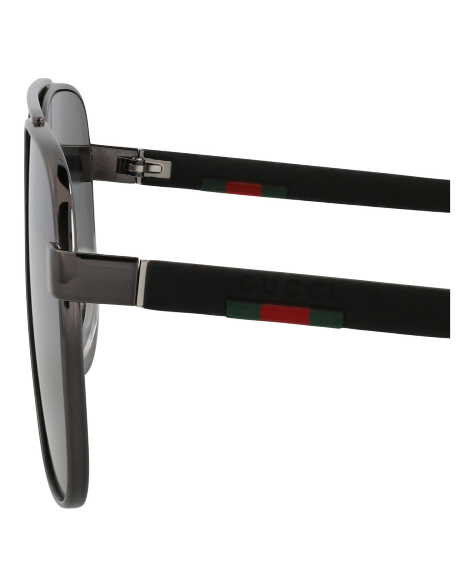 Gucci Mens Aviator Ruthenium Black Grey Fashion Designer Eyewear