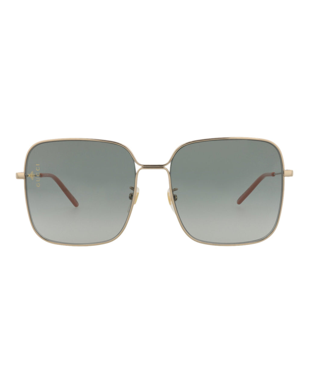 Gucci Womens Square/Rectangle Gold Gold Grey Fashion Designer Eyewear