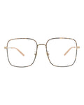 Gucci Womens Square/Rectangle Gold Gold Transparent Fashion Designer Eyewear