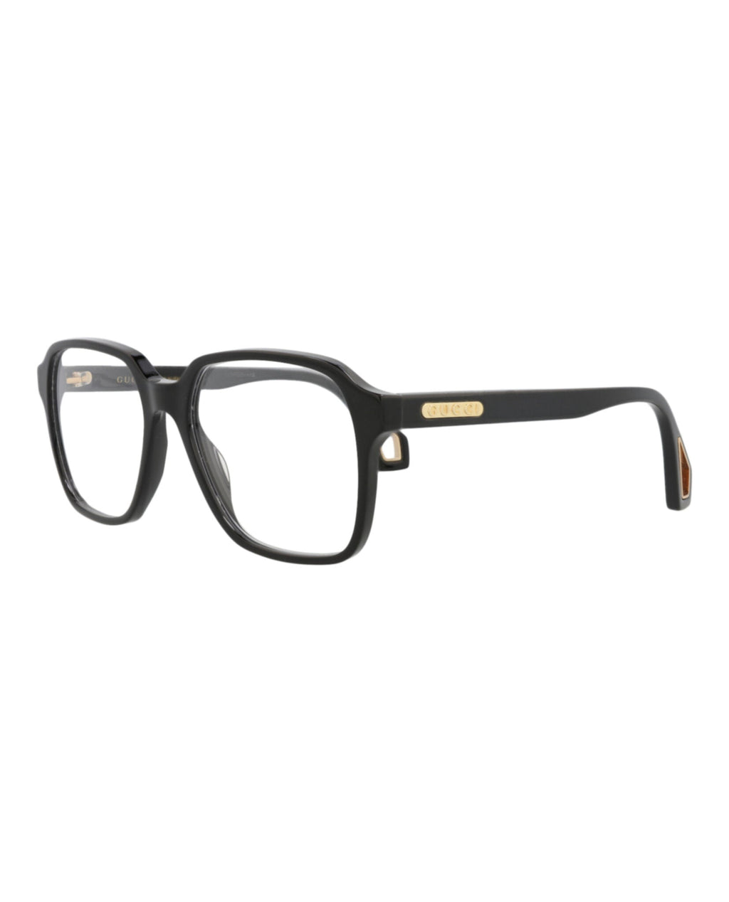 Gucci Mens Square/Rectangle Black Black Transparent Fashion Designer Eyewear