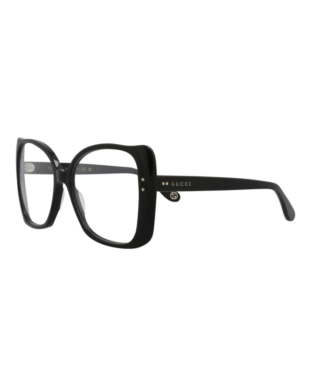 Gucci Womens Oversized Black Black Transparent Fashion Designer Eyewear