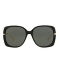 Gucci Womens Square/Rectangle Black Gold Grey Fashion Designer Eyewear